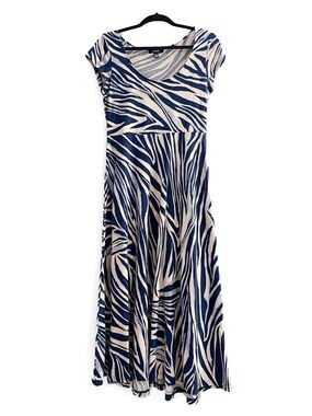 🦓 Chaps 100% Cotton Dress in Zebra / Water Marble Print 🦓